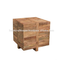Mesa de centro de madera maciza del cubo